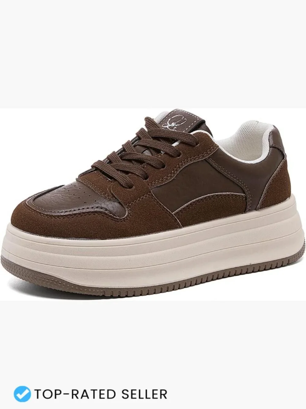 Women's Platform Sneakers Chunky Casual Walking Shoes Lace-Up Lightweight Comfy